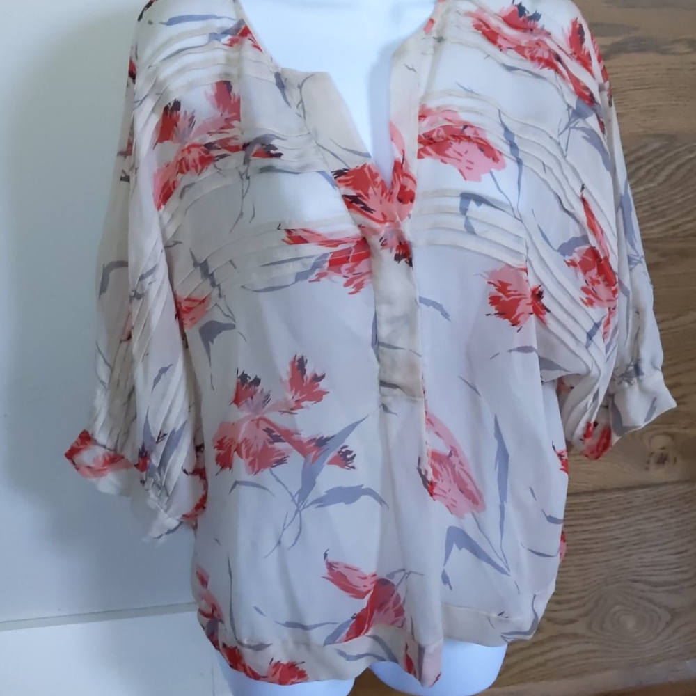 Dianne von Furstenberg Flower Print Blouse
